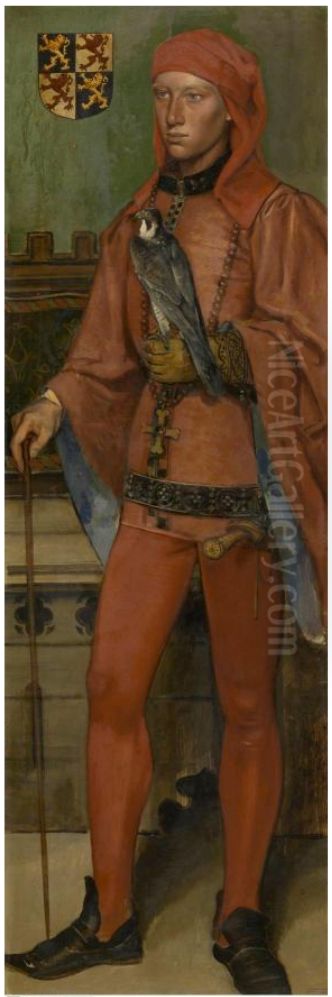 Jan III, hertog van Brabant, 1326 Oil Painting by Jan August Hendrik Leys