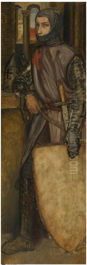 Godfrey of Bouillon Oil Painting by Jan August Hendrik Leys