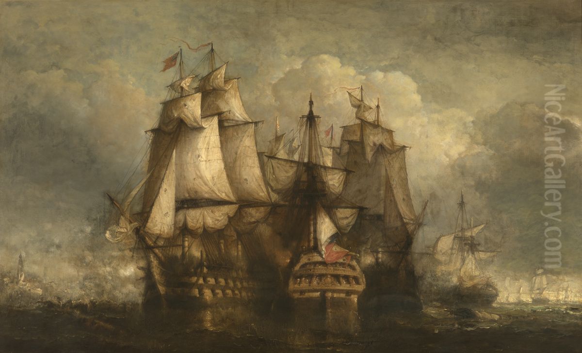 Siege of Vlissingen by an English Squadron Oil Painting by Hendrik Frans Schaefels