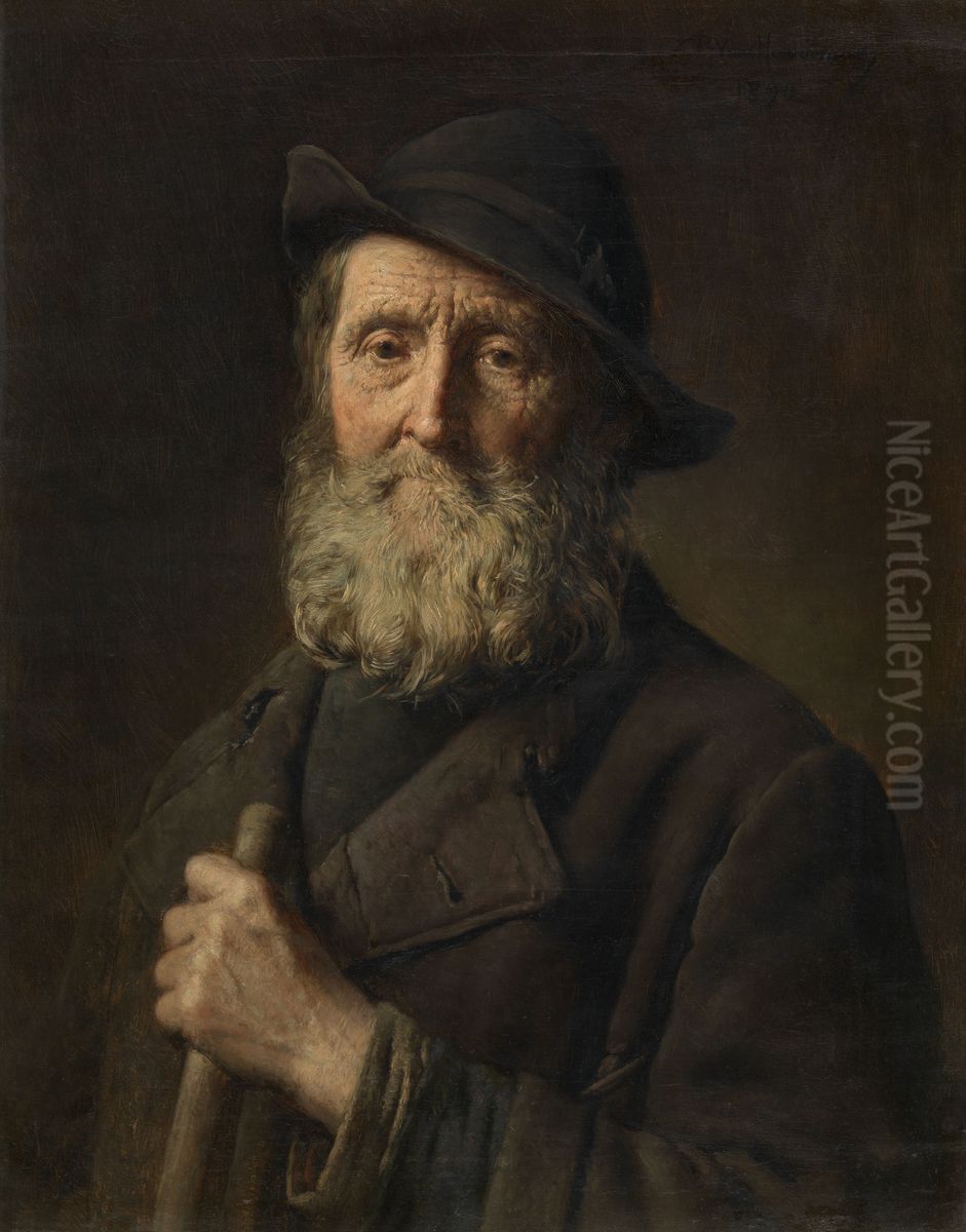 Antwerp Street Sweeper Oil Painting by Pieter van Havermaet