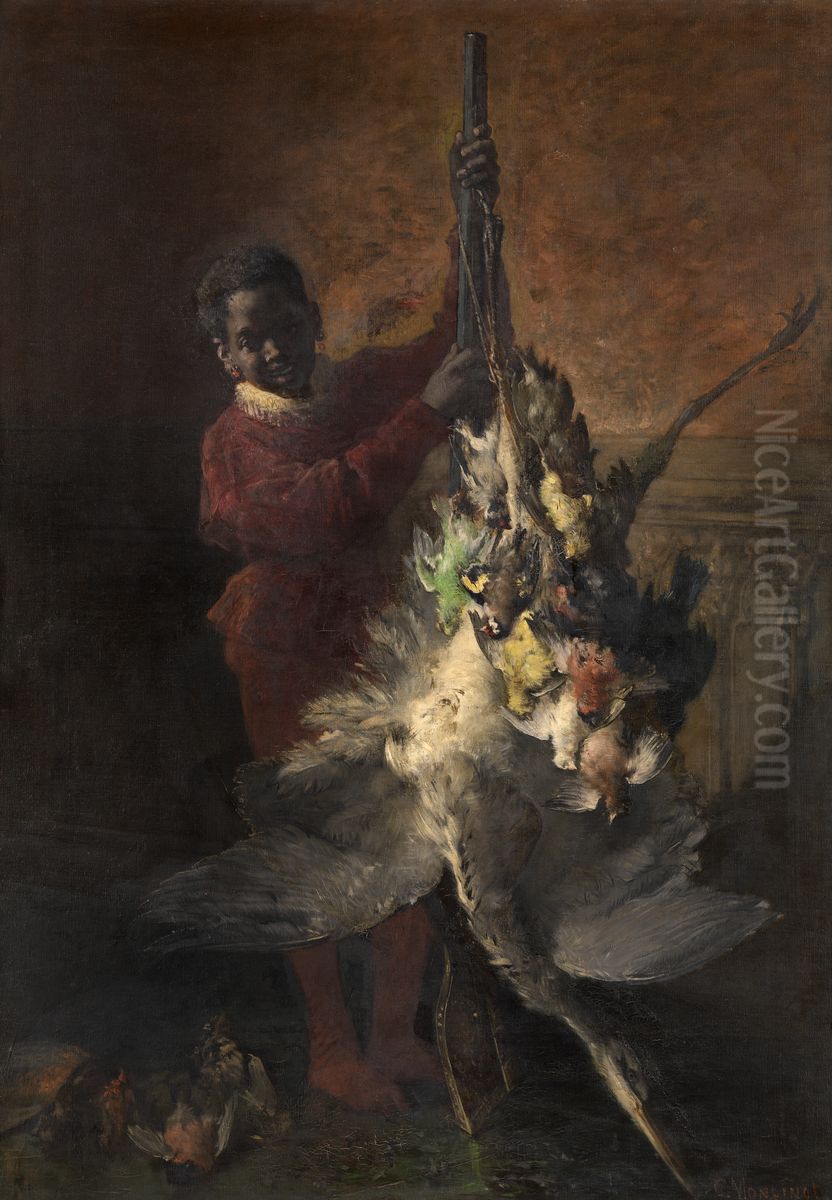 Jachttrofee Oil Painting by Charles Monginot