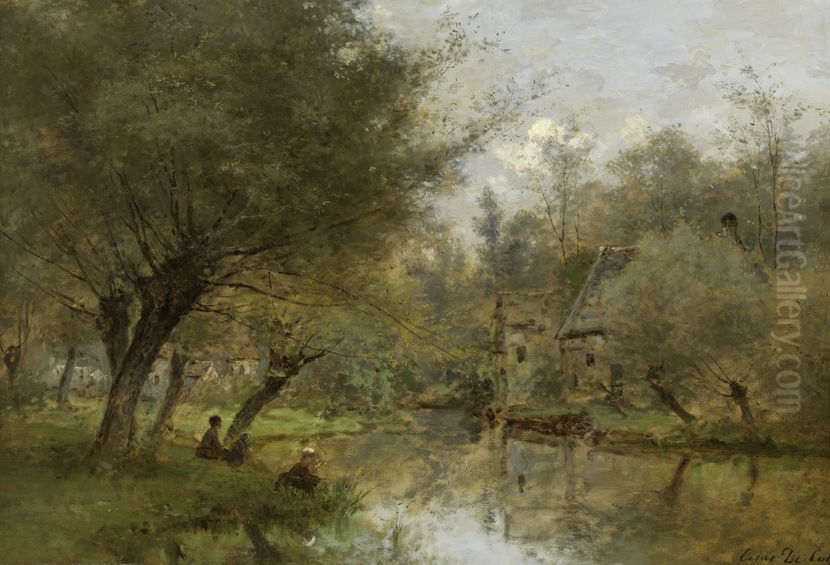 Landscape near Saint-Germain-en-Laye Oil Painting by Cesar De Cock