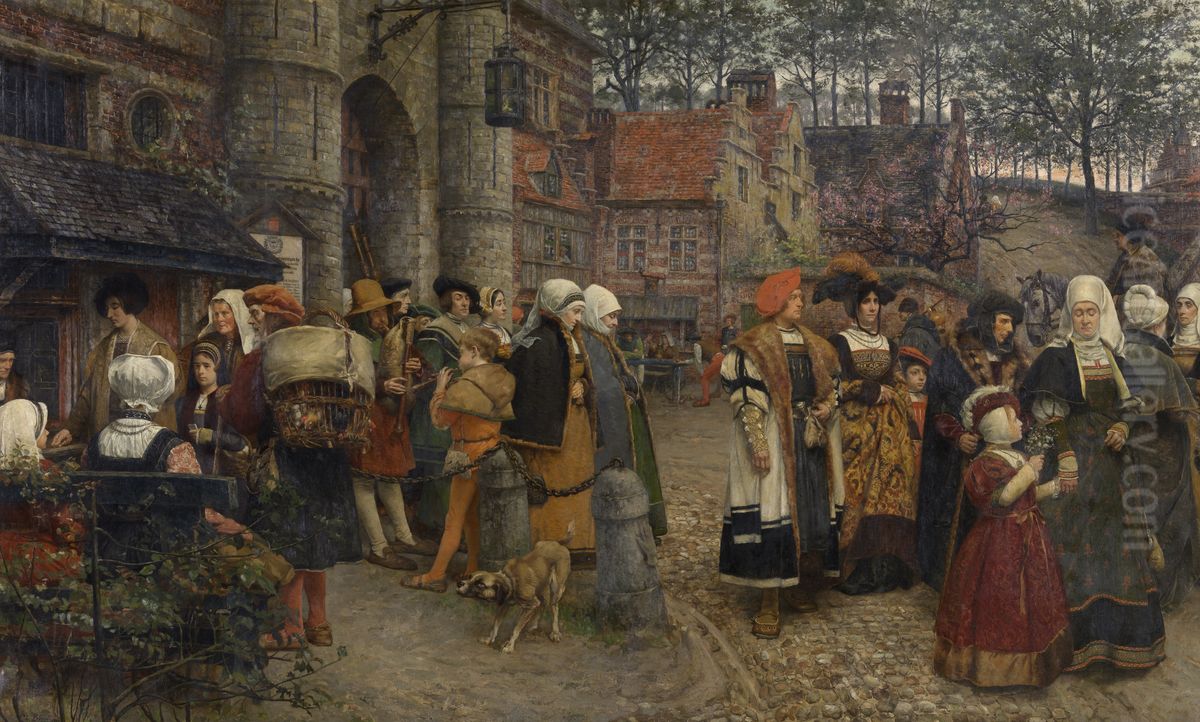 Within the Walls of Antwerp in 1550 Oil Painting by Charles Boom
