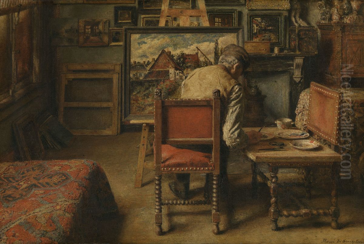 The retoucher Oil Painting by Henri de Braekeleer
