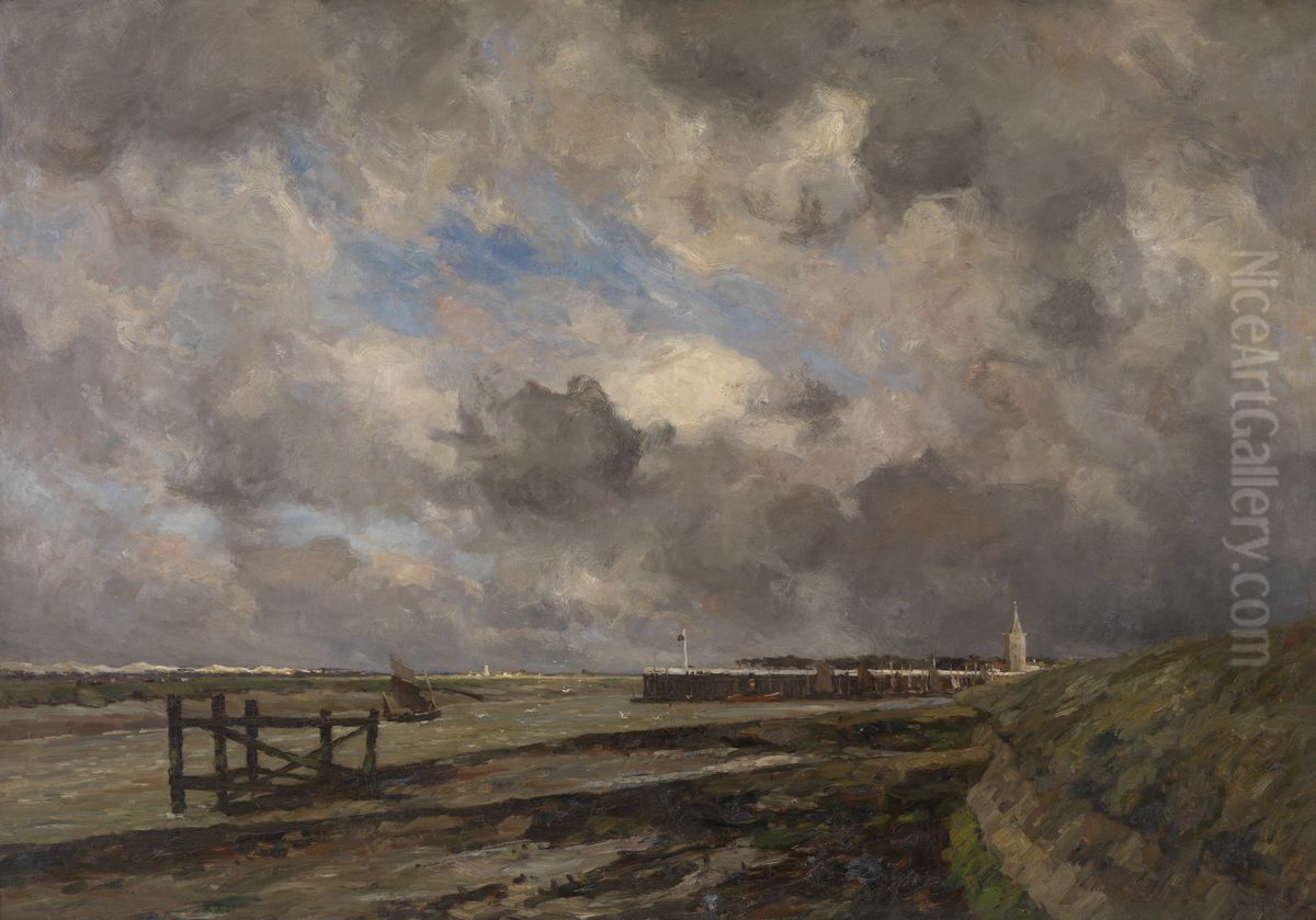 Buiig weer in Nieuwpoort Oil Painting by Victor Olivier Gilsoul