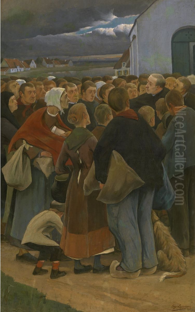 Emigrants Oil Painting by Eugene Laermans