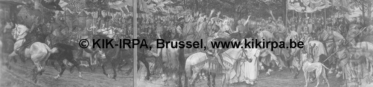 The Victorious Return of Bruges Citizens from the Battle of the Golden Spurs Oil Painting by Albrecht De Vriendt