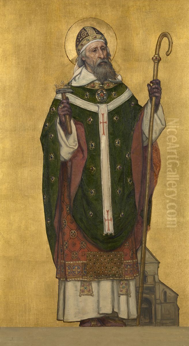 Saint Eloi Bishop of Noyon Oil Painting by Albrecht De Vriendt