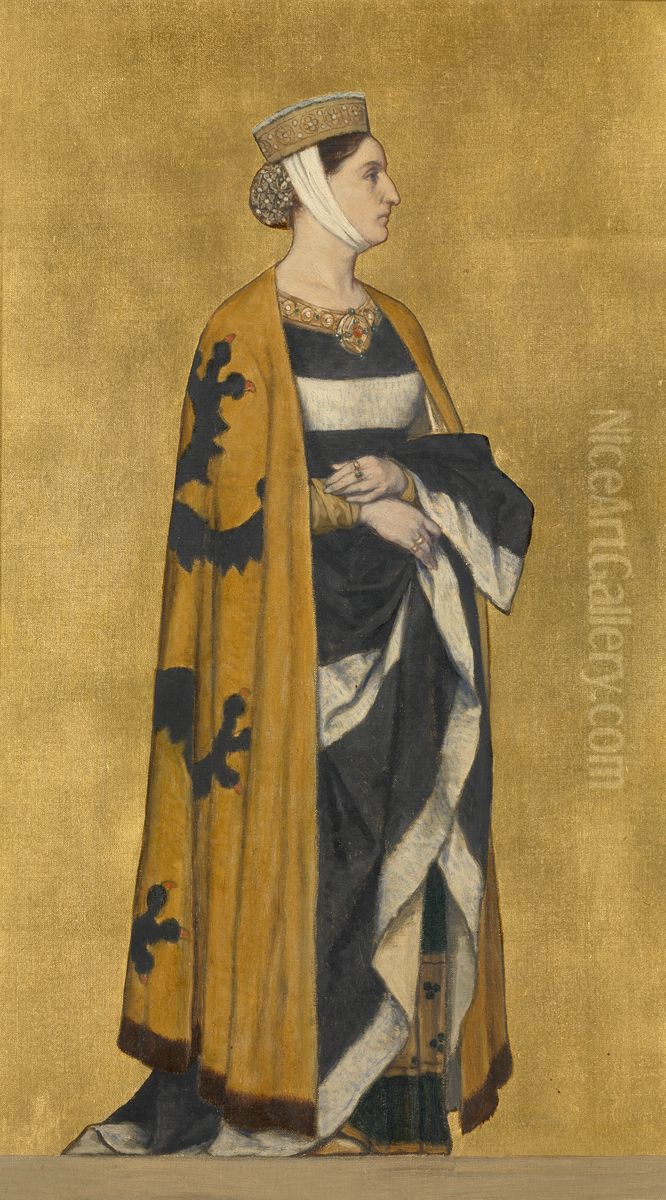 Margaret of Flanders, Daughter of Baldwin of Constantinople Oil Painting by Albrecht De Vriendt