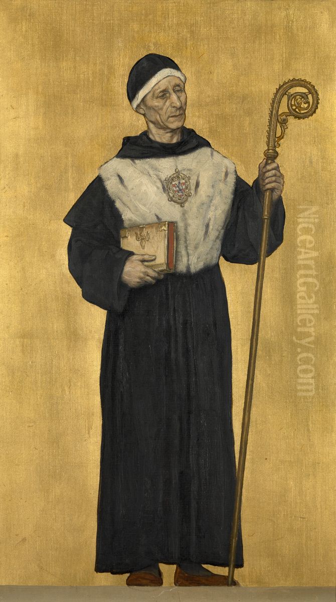 Abt van de  Eekhoutabdij Oil Painting by Albrecht De Vriendt