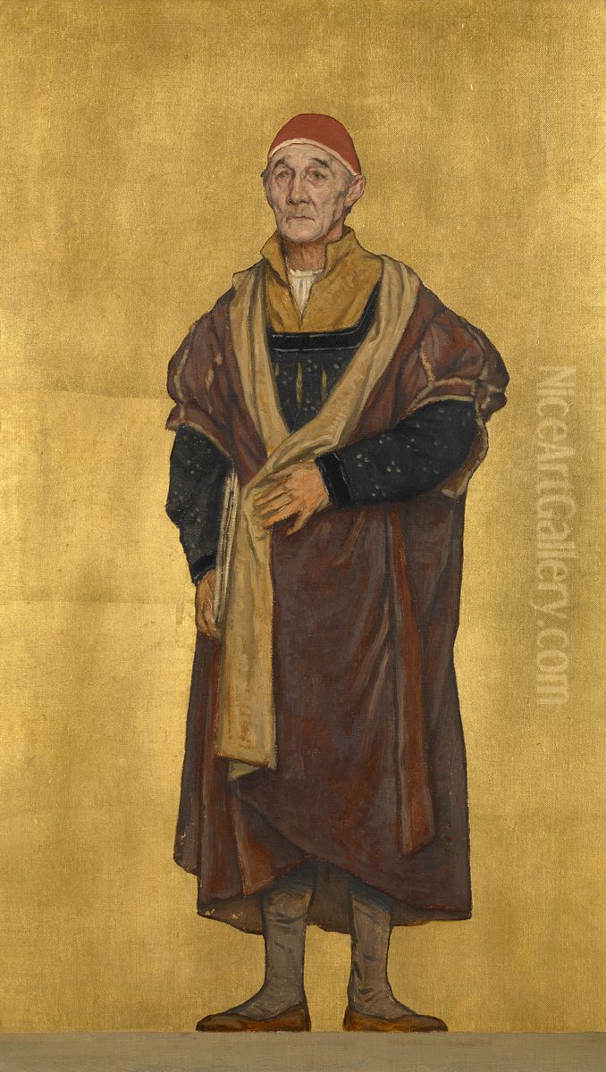 The Painter Gerard David Oil Painting by Albrecht De Vriendt