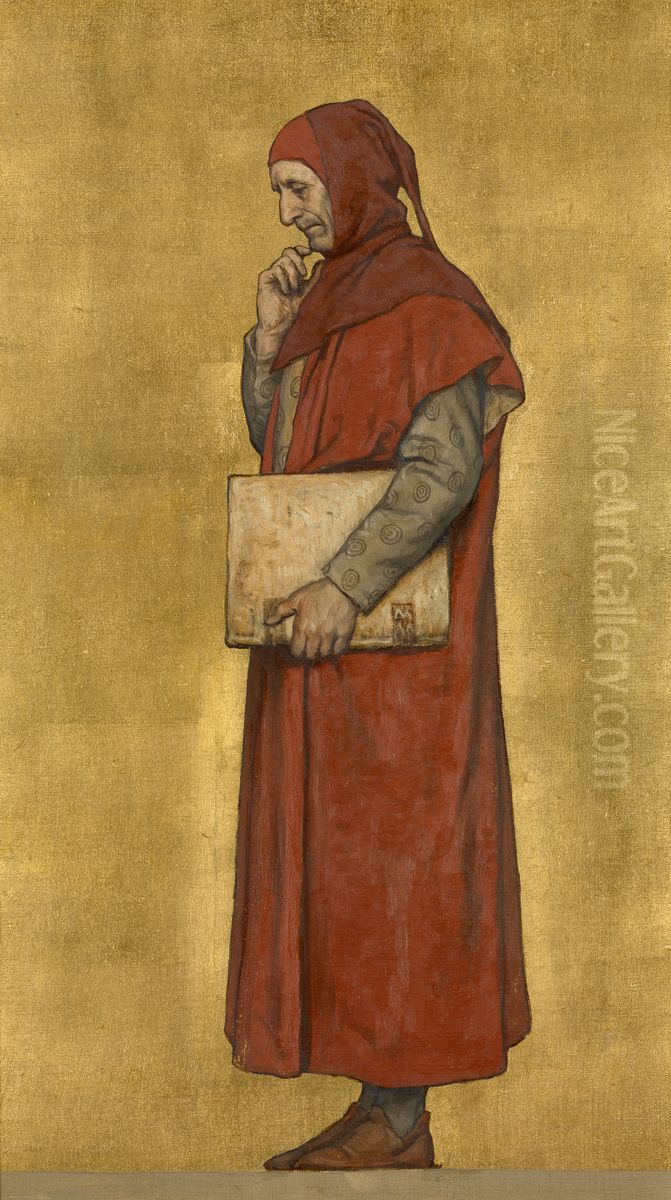 De letterkundige Gillis de Wevel Oil Painting by Albrecht De Vriendt