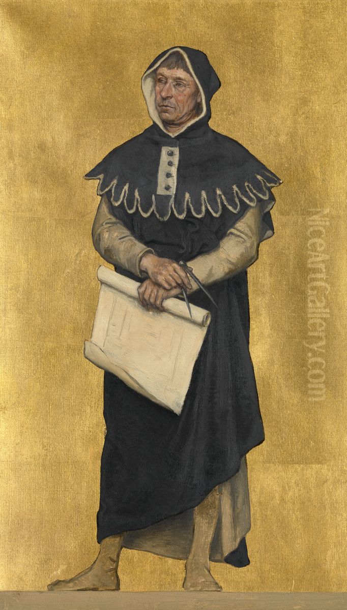 The Architect Jan Rogiers Oil Painting by Albrecht De Vriendt