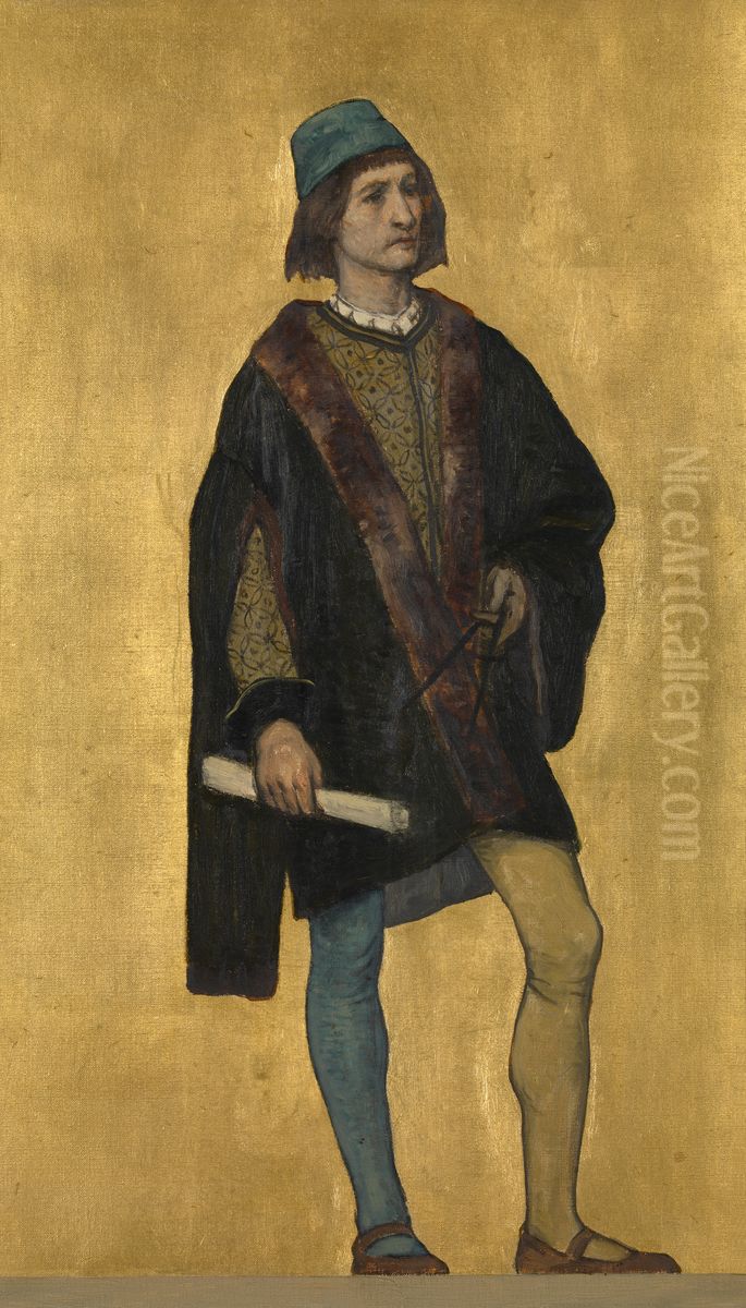 The Architect Jan van de Poele Oil Painting by Albrecht De Vriendt