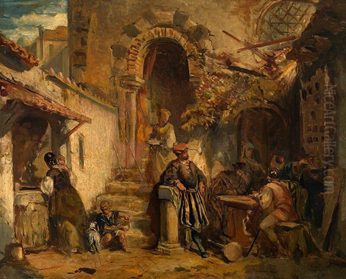 Zigeuners Oil Painting by Constant Wauters