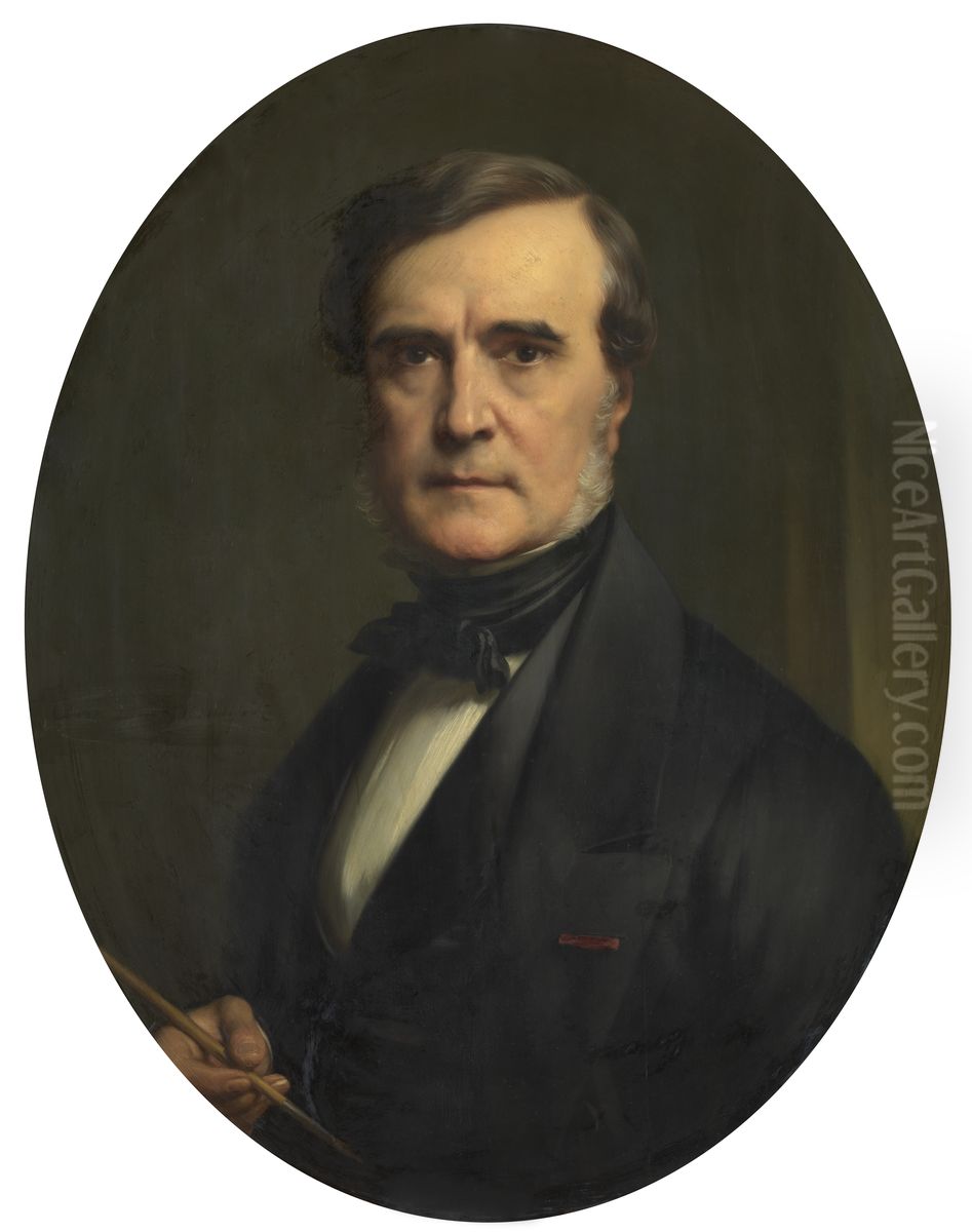 Self Portrait Oil Painting by Antoon Van Ysendyck