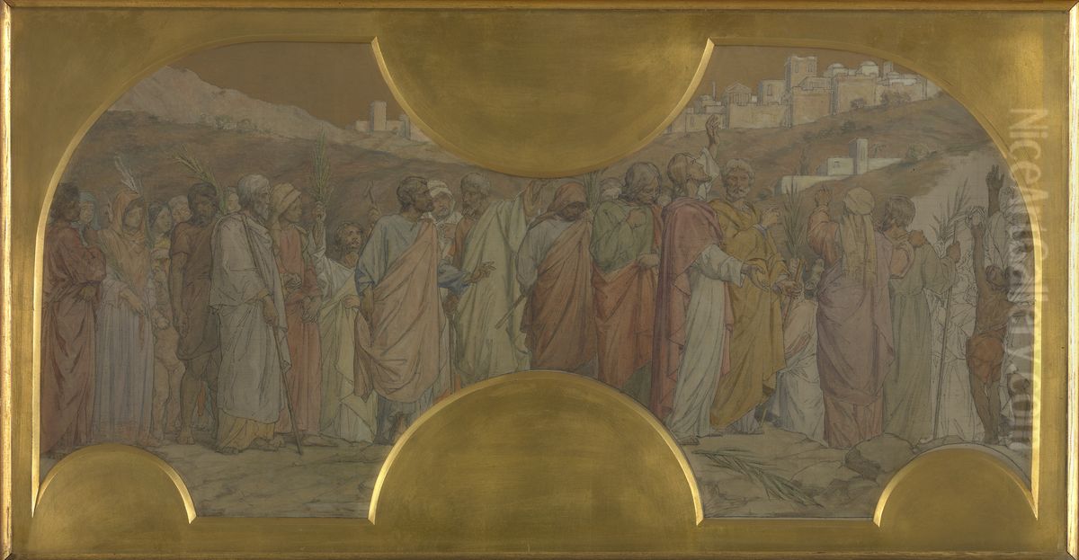 Jesus Going to Jerusalem to Accomplish his Mission Oil Painting by Theodore-Joseph Canneel