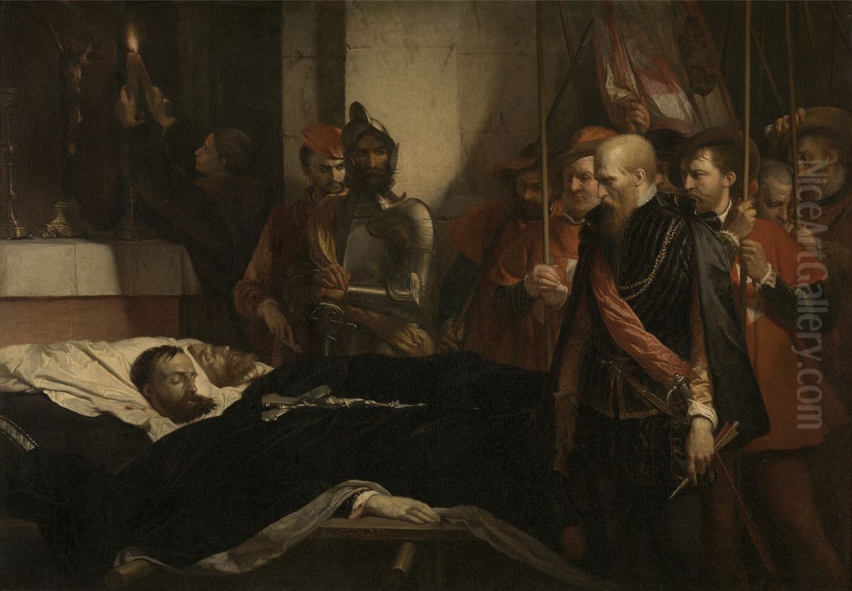 Laatste hulde aan de graven van Egmont en Hoorn Oil Painting by Louis Gallait