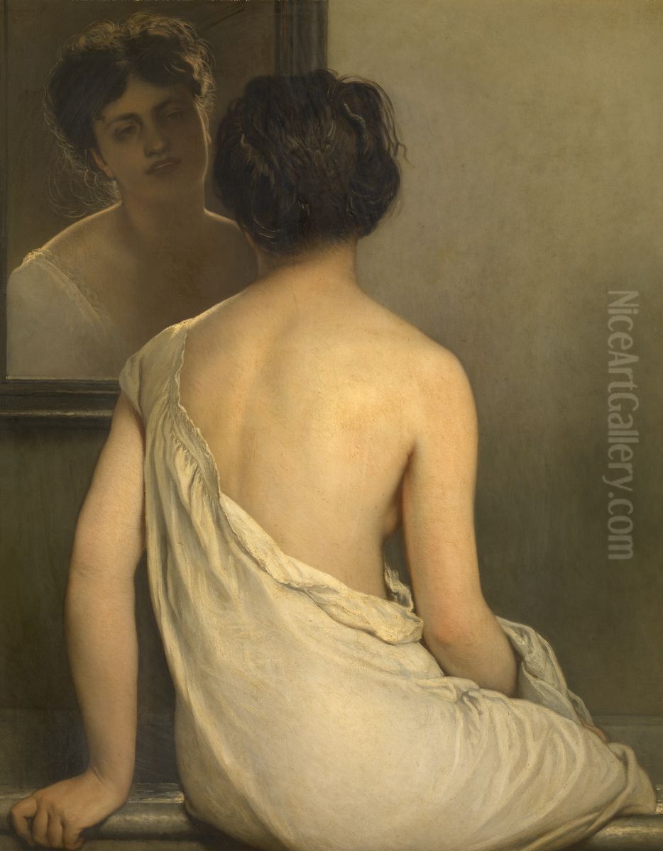 Woman Bathing Oil Painting by Slingeneyer, Ernest