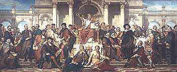 Allegorische figuren. De schilderijencyclus van Nicaise De Keyser Oil Painting by Nicaise de Keyser