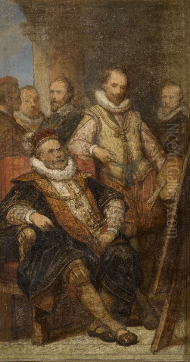 De schilder Bartholomeus Spranger in Wenen Oil Painting by Nicaise de Keyser