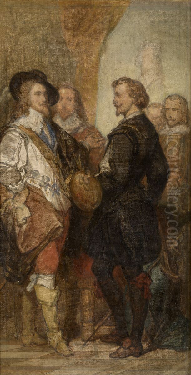 De schilder Anthony van Dyck in Londen Oil Painting by Nicaise de Keyser