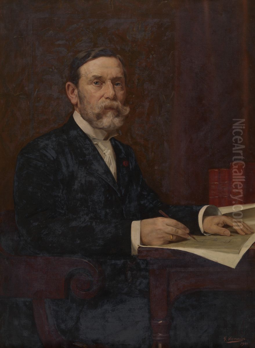 The Architect Leonard Blomme Oil Painting by Gustaaf Vanaise