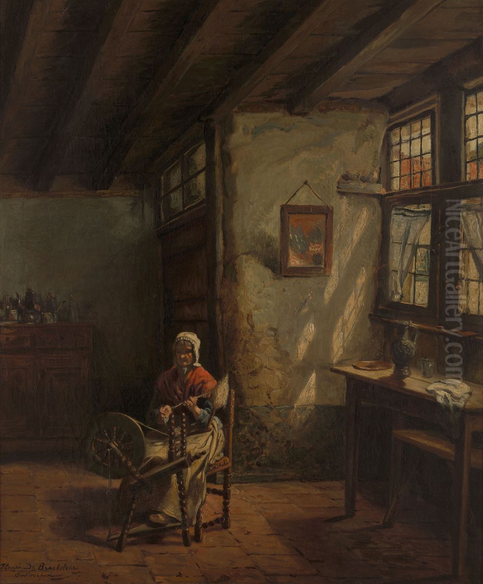 The spinner Oil Painting by Henri de Braekeleer