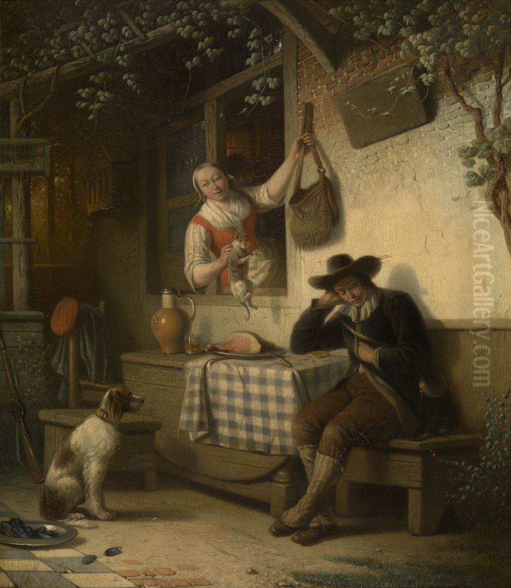 Rustende jager Oil Painting by Ferdinand de Braekeleer