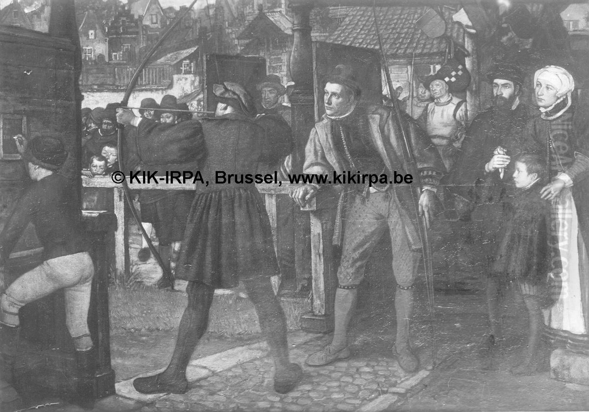 Boogschutters Oil Painting by Jan August Hendrik Leys