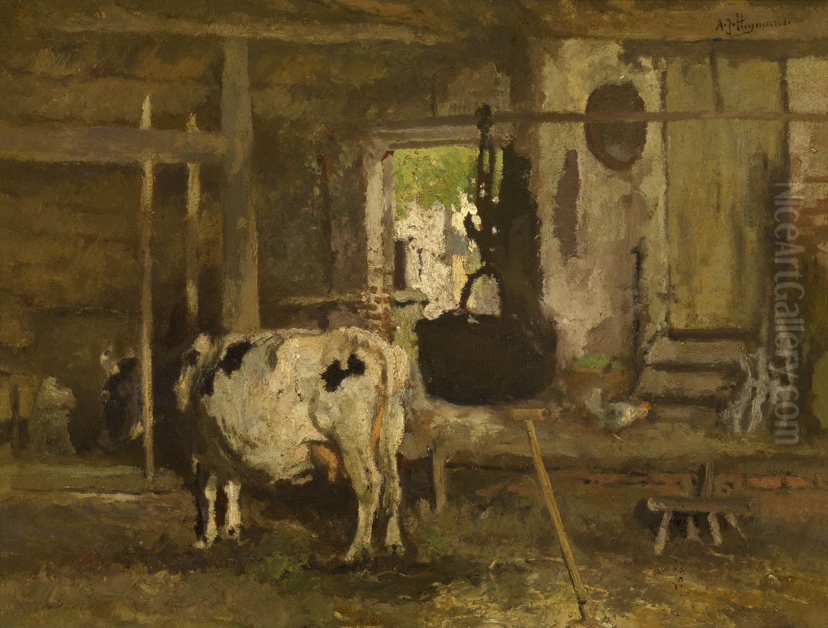Stalinterieur Oil Painting by Adriaan Jozef Heymans