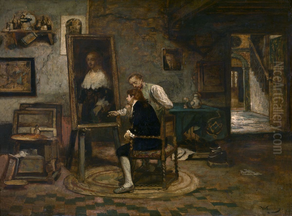Het mooie portret Oil Painting by Willem Linnig the Elder