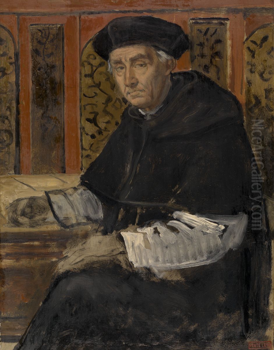 Portrait of a Cleric Oil Painting by Jan August Hendrik Leys