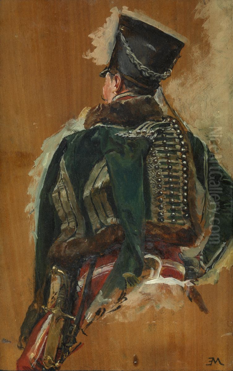 Huzaar Oil Painting by Jean-Louis-Ernest Meissonier