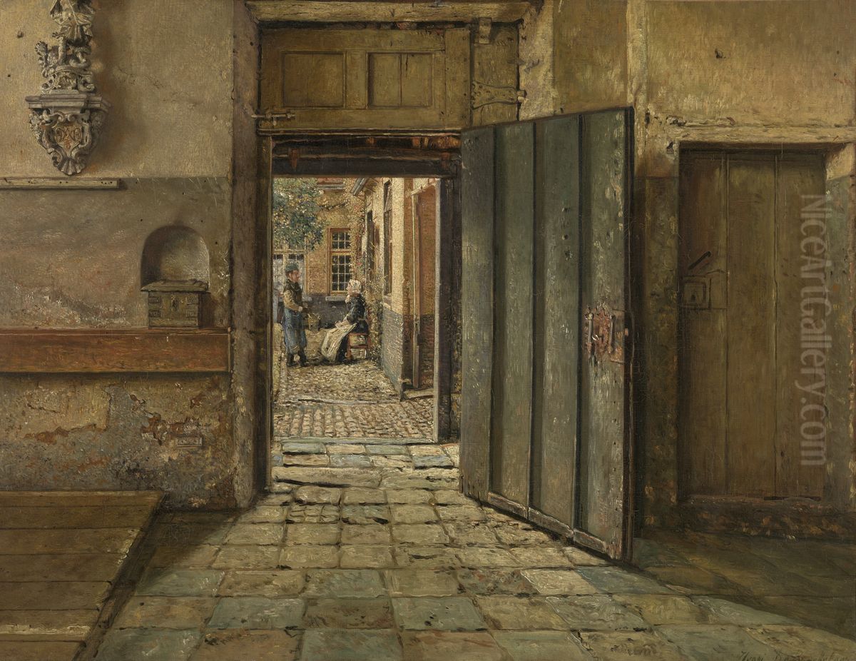 The Conversation Oil Painting by Henri de Braekeleer