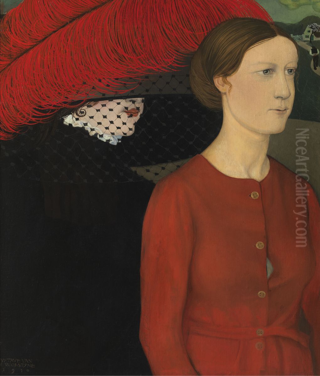 Les deux printemps Oil Painting by Gustave Van De Woestijne