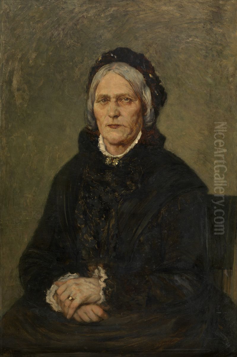 Mevrouw Van Camp, moeder van de kunstenaar Oil Painting by Camille Van Camp