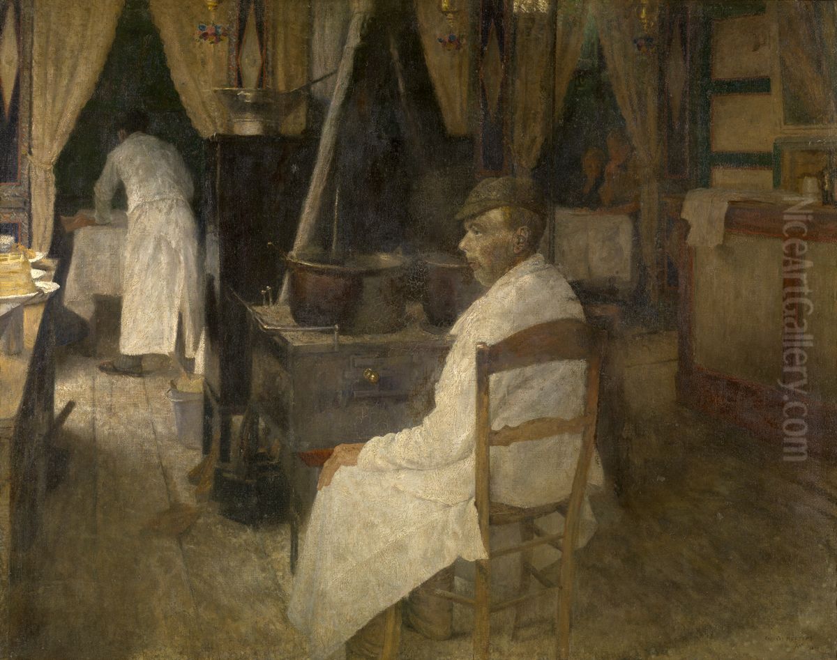 In 't wafelhuis Oil Painting by Charles Mertens