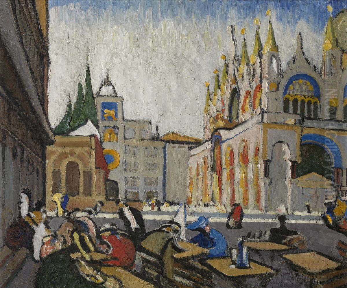 San Marco from the Piazetta Oil Painting by Jules Schmalzigaug