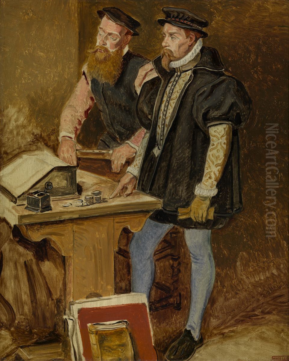 The Studio of Frans Floris Oil Painting by Jan August Hendrik Leys