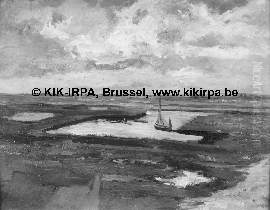 The Fishing Port of Blankenberge Oil Painting by Felicien Rops