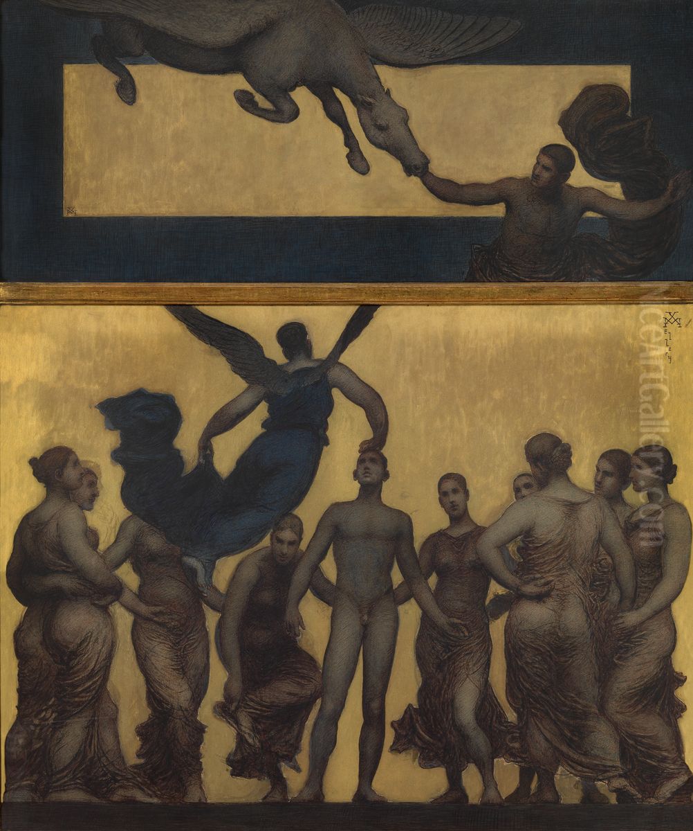 The Inspiration Oil Painting by Xavier Mellery