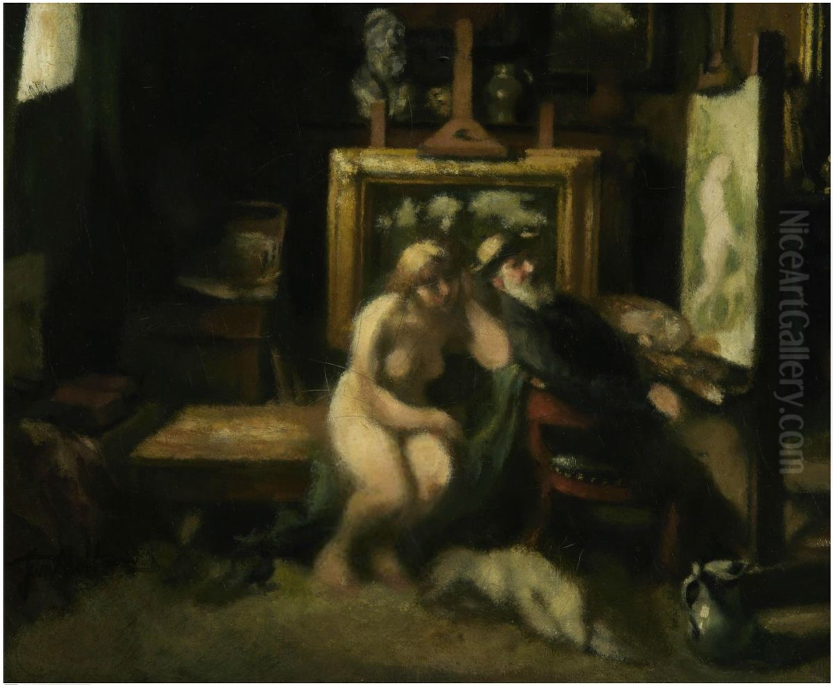 Rest of Diana Oil Painting by Jan Stobbaerts