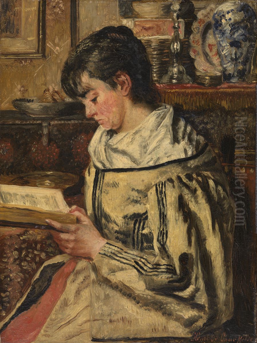 Woman Reading Oil Painting by Henri de Braekeleer
