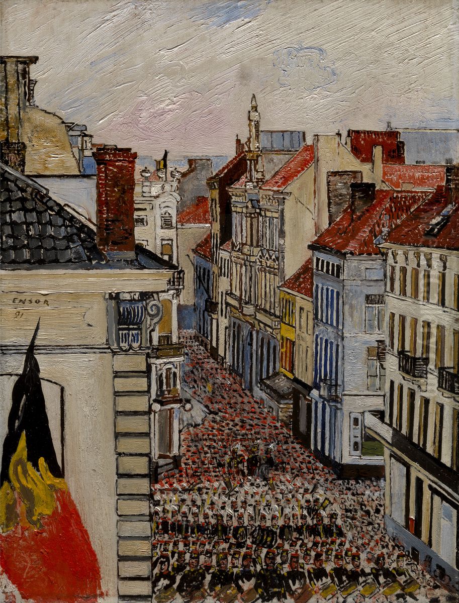 Music in the Vlaanderenstraat Oil Painting by James Ensor