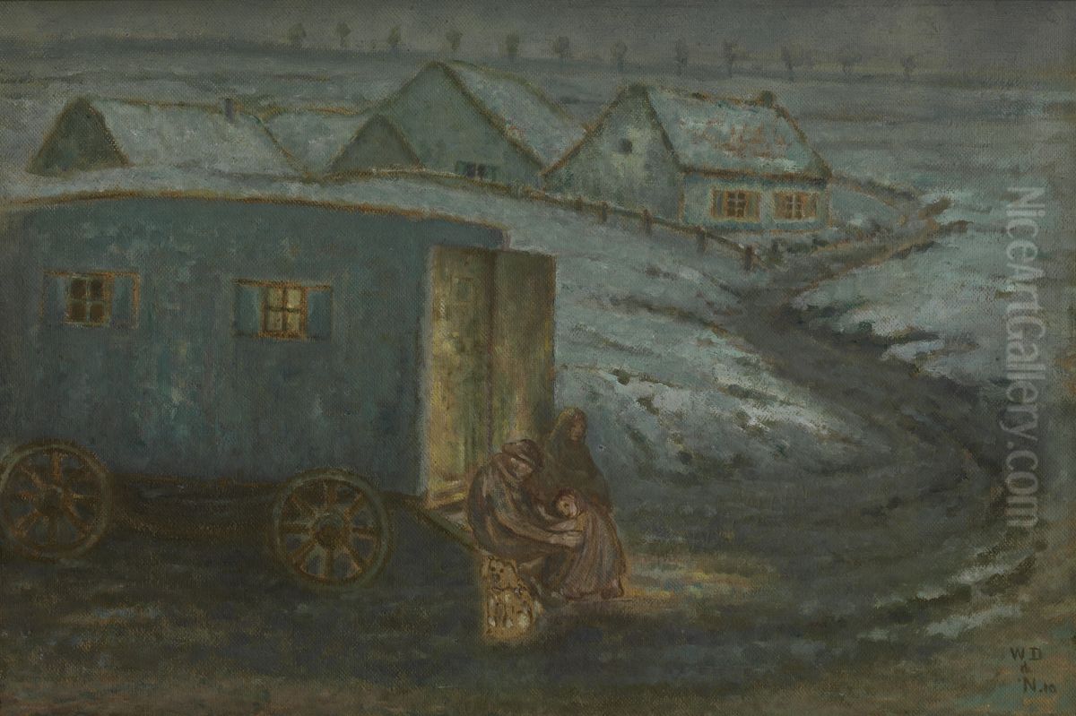 The Caravan Oil Painting by William Degouve de Nuncques