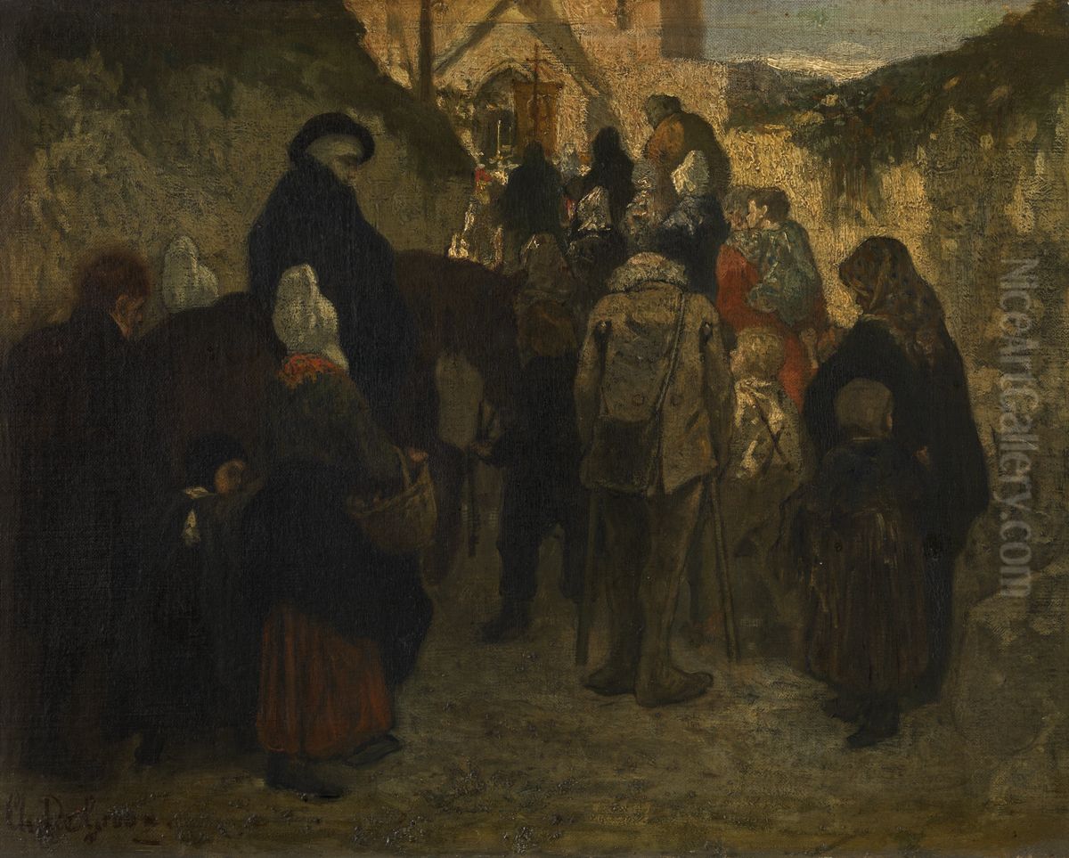 Pilgrimage in Diegem Oil Painting by Charles de Groux