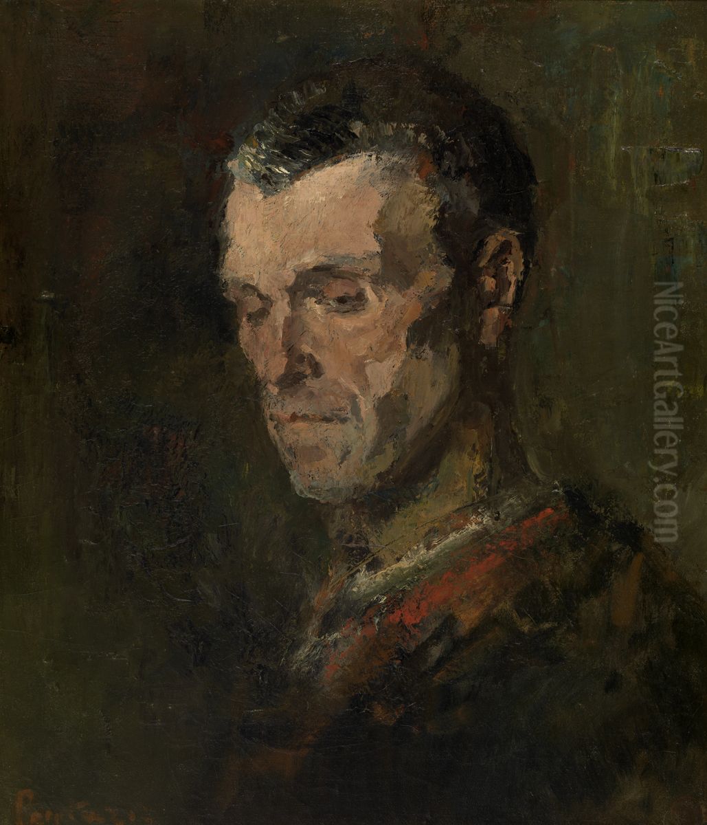 Head of a Man Oil Painting by Pericles Pantazis