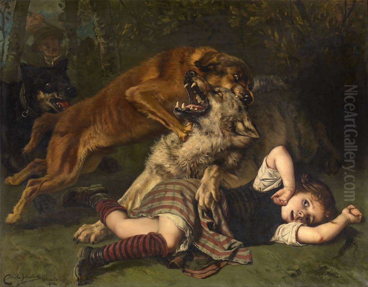 Hulp op tijd Oil Painting by Charles Verlat