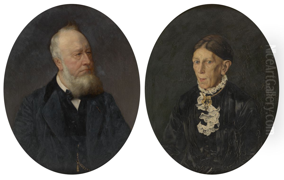 Johannes Hendrik Seije Cuperus and his Wife Hendrikje Duintjer Oil Painting by Piet Verhaert